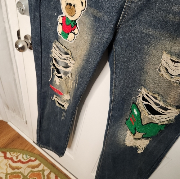 Men's UnNamed Brand Patch Jeans  Size 36 - Picture 7 of 7